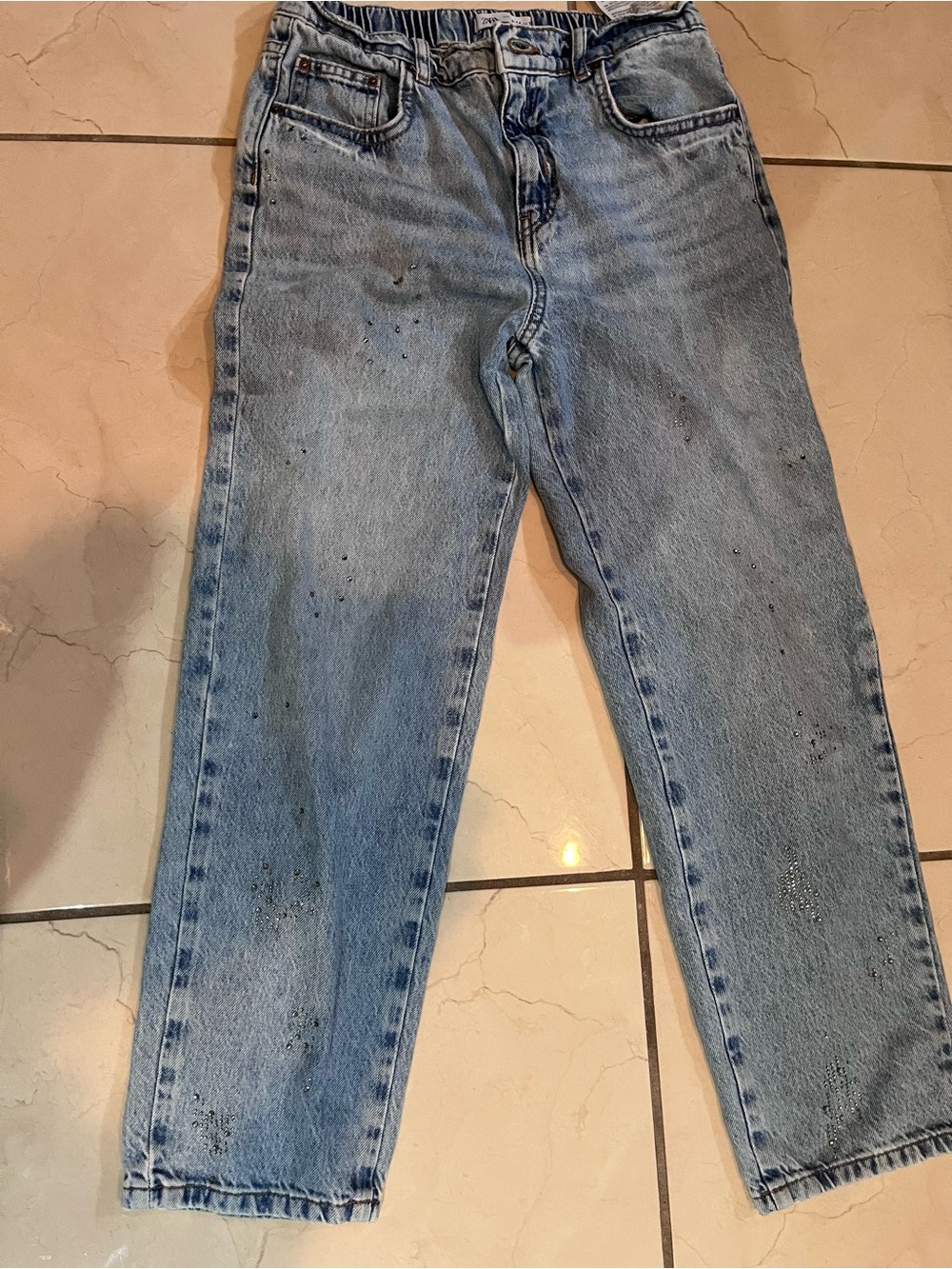 Light Blue Girls Relaxed Fit Jeans